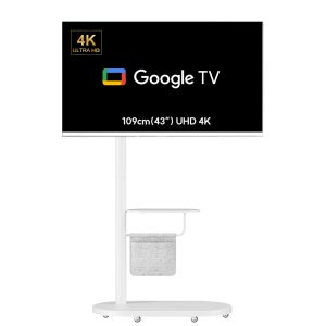엔텐바이미 타원형 삼탠바이미 화이트 세트 109cm UHD 4K 이동식 TV 중소바이미