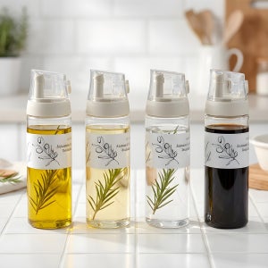 마치홈 밀폐 유리 오일병 양념통 소스통 조미료통 소금통350ml 4P