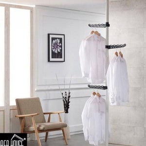 튼튼한 1단 폴 행거 코너 이동식 옷걸이 높이 조절 시스템