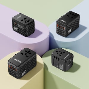 렌센트 전세계 여행용 해외 멀티 전환 플러그 어댑터 블랙 PD 120W, 1개