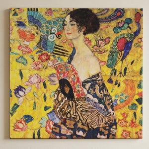 구스타프 클림트 부채를 든 여인 명화 액자 거실 캔버스 인테리어 그림 고급 선물 30x30