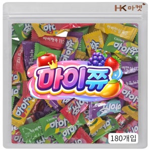 크라운 마이쮸 필로우 사과+포도+딸기+망고 4종, 4.5g, 180개
