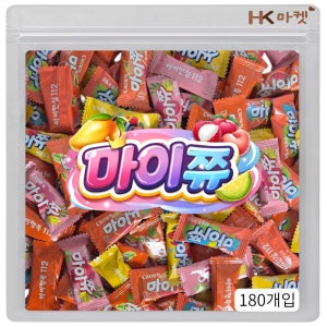 크라운 마이쮸 필로우 망고+리치+피치+멜론 4종, 4.5g, 180개
