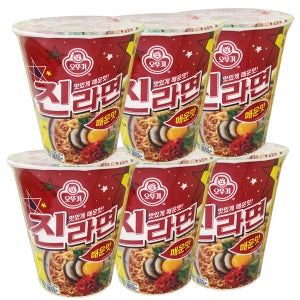 오뚜기 진라면컵 매운맛 65g x 6개/트레이더스 컵라면