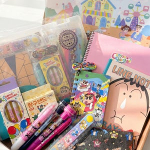 짱구 문구 선물세트 [신학기 새학기 학용품 노트 샤프 어린이날 축하 굿즈 스티커]