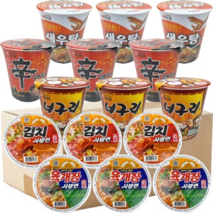 농심 소컵라면 세트 1번 - 육개장 김치 신라면 너구리 새우탕 소컵