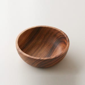 나무그릇 우드 볼 아카이사 통원목 플레이트 L 21.5cm, 우드