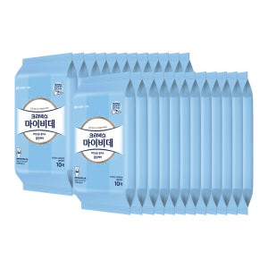 크리넥스 마이비데 클린케어 화장실용 물티슈 휴대용 10매, 24개