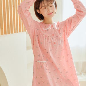 코지이지 국내산 40수 면100 긴팔원피스 7218