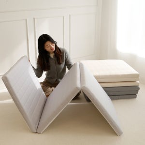 한스갤러리 3단 매트리스 접이식 토퍼 침대 바닥 수면매트 누빔형 MS