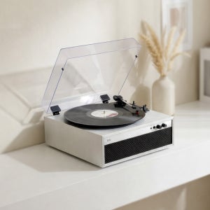 브리츠 턴테이블 LP판 레코드 플레이어 양방향 블루투스 스피커 BZ-AP40BT 화이트