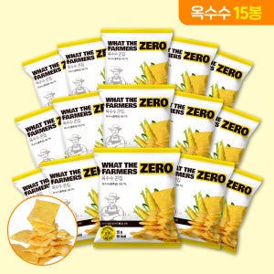 왓더파머스 제로 필수 건강간식 무설탕 열풍에 구운 저당 옥수수 콘칩 옥수수칩, 25g, 15개