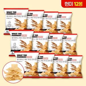 왓더파머스 필수 저당 건강간식 무설탕 구운 현미과자 쌀과자 국내산 현미칩, 25g, 12개