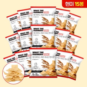 왓더파머스 필수 저당 건강간식 무설탕 구운 현미과자 쌀과자 국내산 현미칩, 25g, 15개