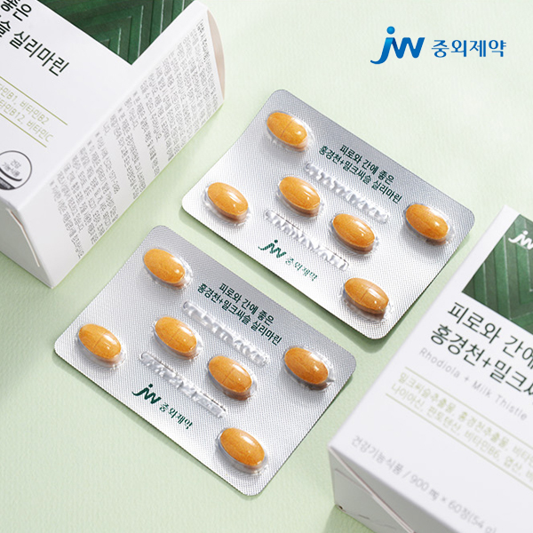 <b>스트레스</b> 피로개선 홍경천 밀크씨슬 간 보호 10종 비타민 영양제 60정