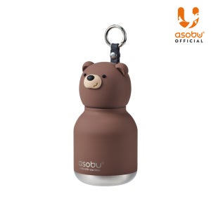 아소부 스테인레스 보온보냉 키링 텀블러 미니 베스티 200ml, 브라운 베어