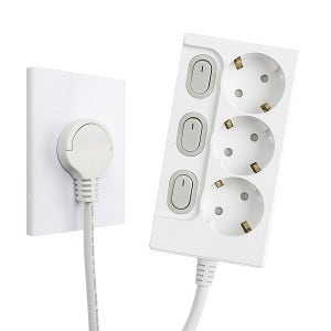 서울전기 제로갭 3구 16A 개별스위치 슬림멀티탭 (1.5m)