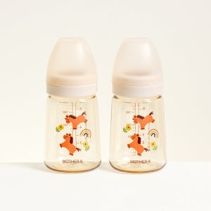 마더케이 신생아 PPSU 젖병 배앓이 방지 (노꼭지) 180ml, 2개, 유니콘