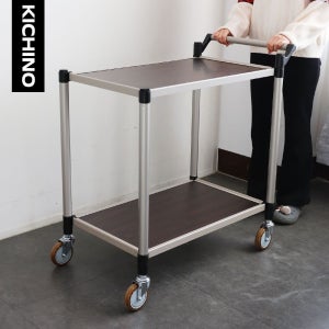 WS 우드 서빙카트 저소음바퀴 식당 트롤리 업소용 음식 카트 AA 2단 중