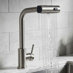 주방 스텐 폭포수 싱크대수전 와이드 3way 무광