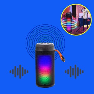 블루투스 5.3 7가지 LED 라이트 모드 패브릭 스피커 고감도 FM라디오 감상