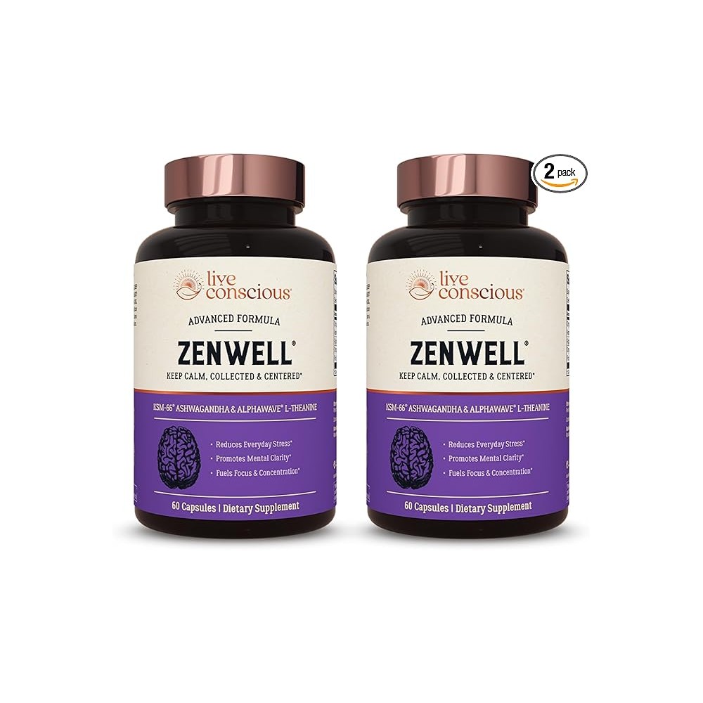 <b>Live Conscious</b> KSM-66 아슈와간다 L테아닌 알파웨이브 60캡슐