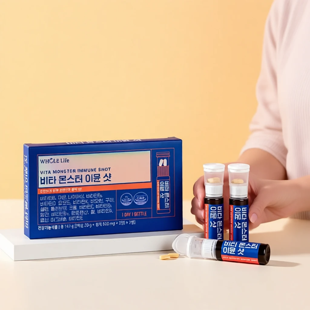 <b>홀라이프</b> 비타 몬스터 이뮨 샷 7입 4개 멀티<b>비타민</b> <b>종합</b>영양제