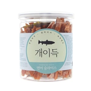 개이득 연어 슬라이스 200g 천연 원물 반려견 트릿 고단백 영양간식