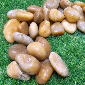 광택황자갈20-30mm yellow pebble 노랑조약돌 1봉(3.5KG)