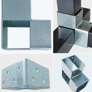 하이클립 사각파이프 조인트 파이프 연결 부속 브라켓 건축용 구조물 DIY 25스틸L형