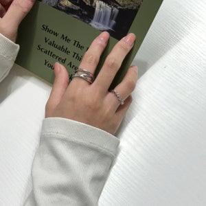 실버 꼬임 트리플 검지 반지 세트