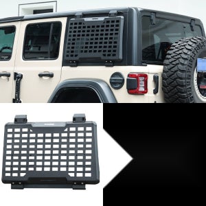 지프 랭글러 JL 사이드 윈도우 확장 랙 오프로드 윈도우 아머 다기능 리어 테일 윈도우 랙 2018-2023 왼쪽