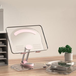 높이조절가능한 투명 아크릴 태블릿 스탠드 접이식 패드 받침대 거치대