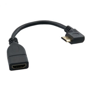 꺾어진 모니터보호용 HDMI to Mini MF 변환 젠더 케이블잭
