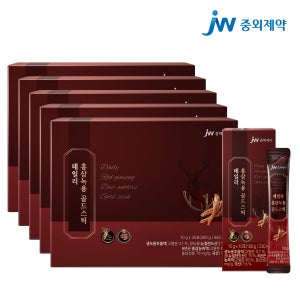 JW중외제약 데일리 홍삼녹용 골드스틱 10g 30포, 5개