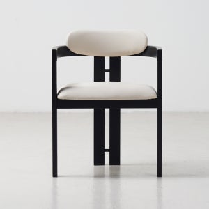 로비아 원목의자 가죽 이지클린 식탁 암체어 블랙+아이보리