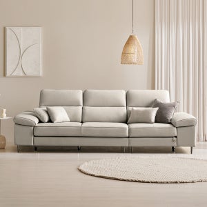 쉐우드가구 디바인 이태리 천연통가죽 소파 소프트블루, 4인용