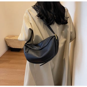 소가죽 호보백 반달 크로스백 여성 데일리 반달백