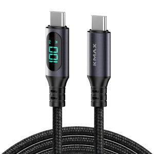 케이맥스 C타입 LCD 메탈 패브릭 100W C to C 초고속 충전 케이블