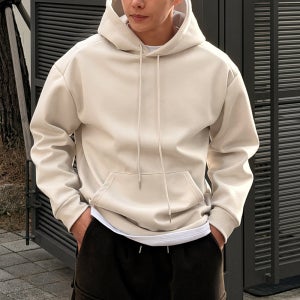 XL-6XL 모노 어깡 절개 오버핏 후드티 남자빅사이즈 무지 드롭숄더 베이직 쭈리