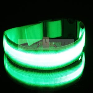 재넌 강아지 목줄 중형견 대형견 LED 야간 산책 개목줄 그린 외출용품