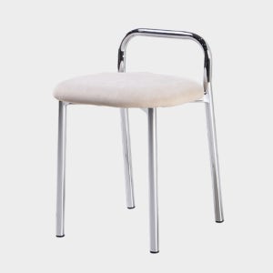 패브 낮은 화장대의자 예쁜 등받이 패브릭 스툴 아이보리