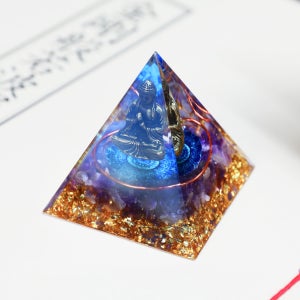 에너지 피라미드 푸른만다라 비로자나불 지권인 부처님 오브제 불교박람회 불교굿즈