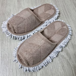 헤링본 코코아베이지 탈부착형 청소슬리퍼 거실화 걸레실내화 국산제조