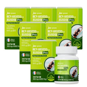 [12개월] JW중외제약 메가 비타민B12 프리미엄 Pro 300mg 60정, 6개