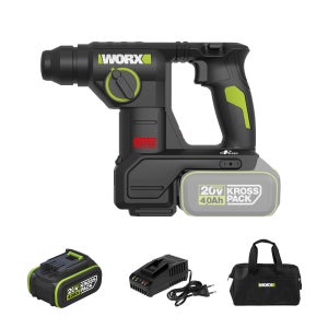 웍스 충전 로타리 앙카 해머드릴 SDS 20V 4.0Ah 배터리1개 BL WU384