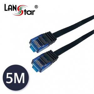 랜스타 LS-F7-UTPD-5M CAT.7 UTP평면 랜케이블 5M 10Gbps 검정