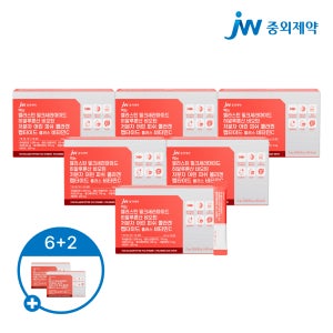 JW중외제약 엘라스틴 밀크세라마이드 히알루론산 저분자 피쉬 콜라겐 2g 30포, 6개