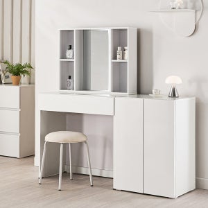 화장대 서랍장 파우더룸 수납 콘솔 틈새 화장대 수납장 세트 데일리블룸 2도어600