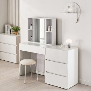 화장대 서랍장 파우더룸 수납 콘솔 틈새 화장대 수납장 세트 데일리블룸 600서랍